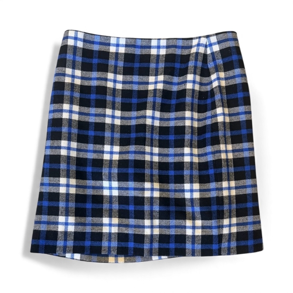 Talbots Blue and Black Plaid Skirt